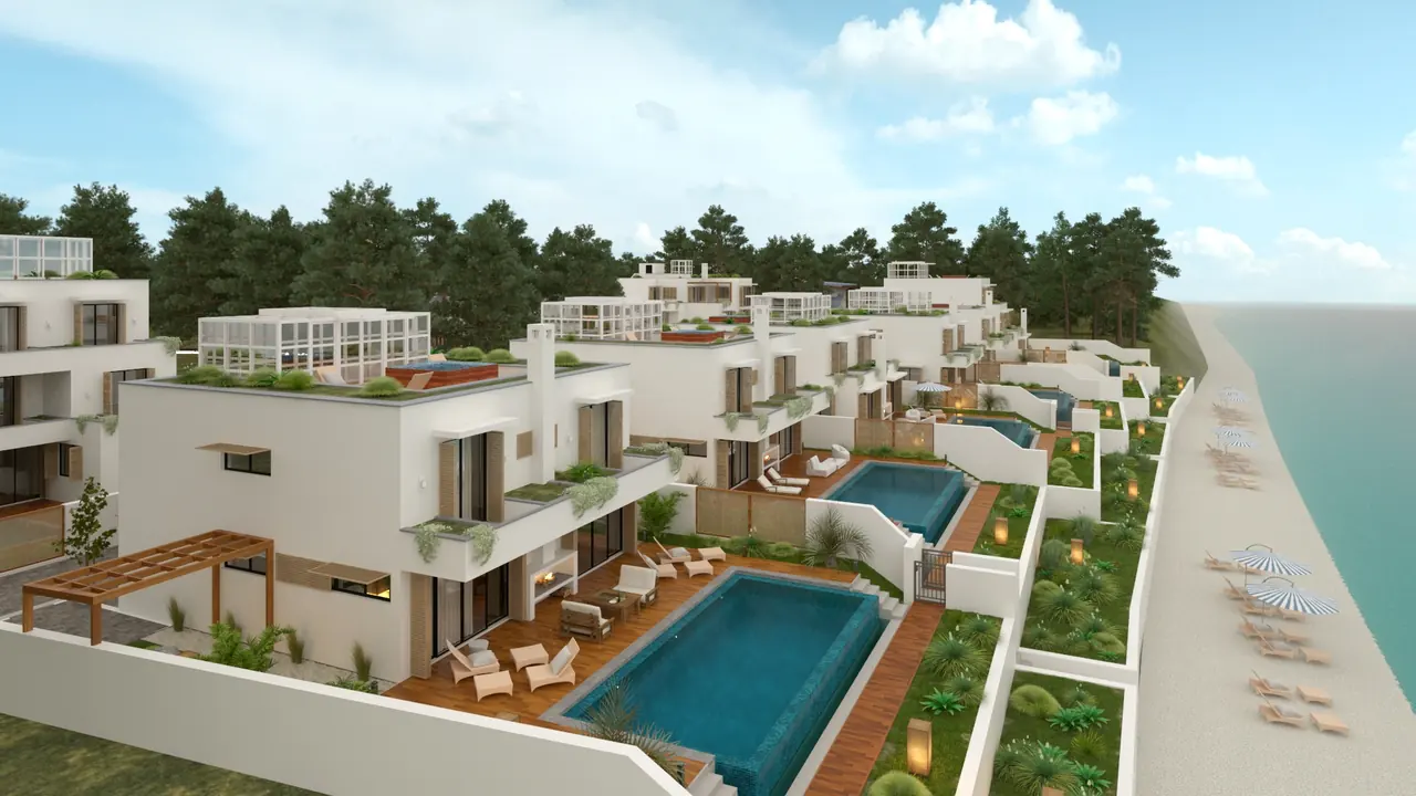 Artist's impression — The row along the sea wall